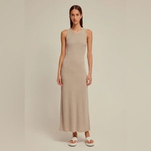 Venroy-Linen Knitted Cross Back Dress